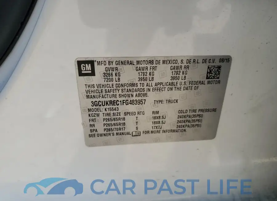 3GCUKREC1FG483957# 12