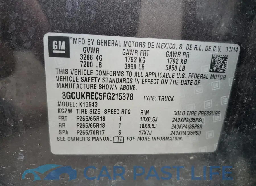 3GCUKREC5FG215378# 12