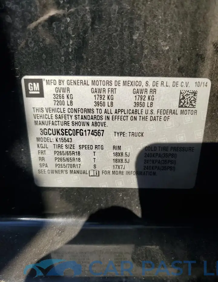 3GCUKSEC0FG174567# 12