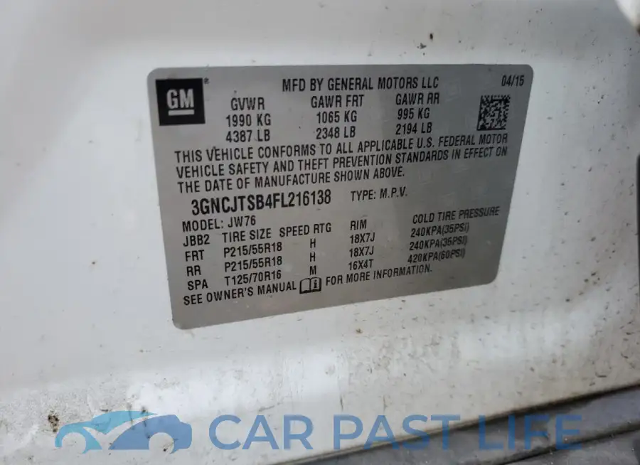 3GNCJTSB4FL216138# 14