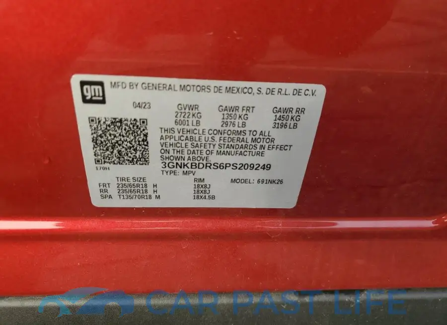 3GNKBDRS6PS209249# 13