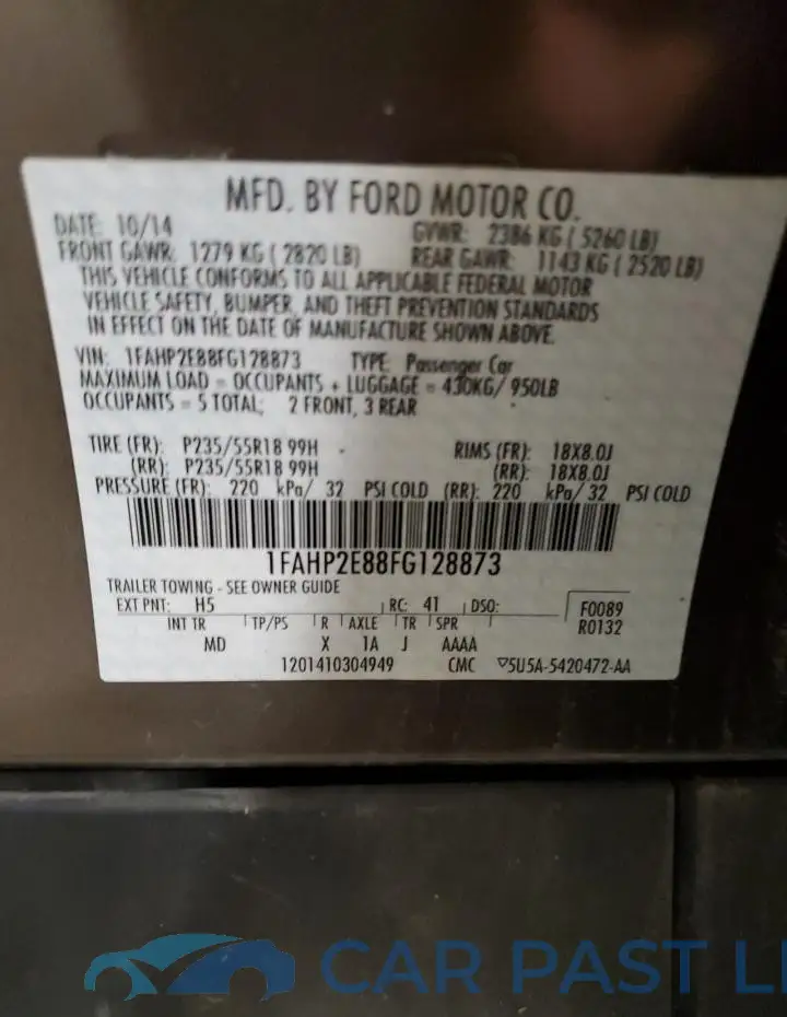 1FAHP2E88FG128873# 13