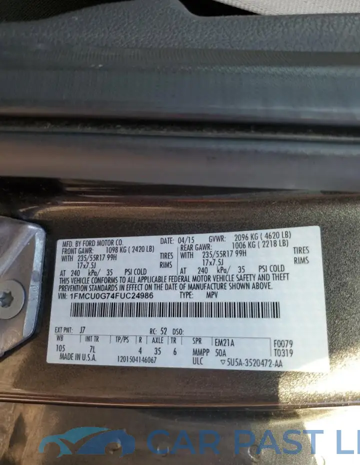 1FMCU0G74FUC24986# 14