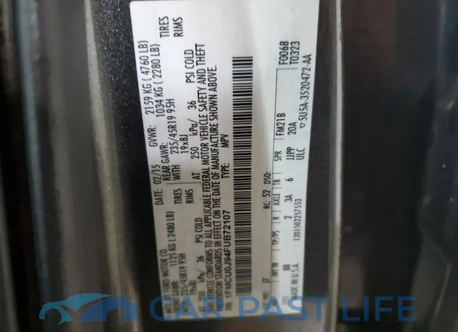 1FMCU0J94FUB72107# 13