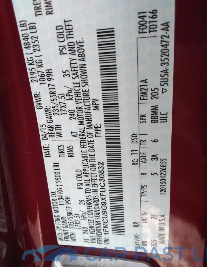 1FMCU9G9XFUC30832# 14