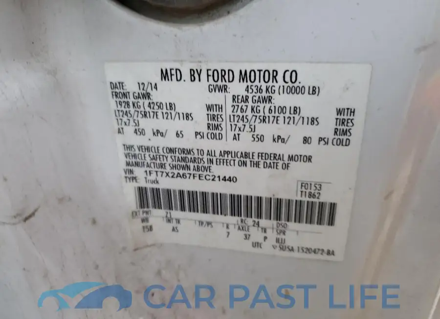 1FT7X2A67FEC21440# 12