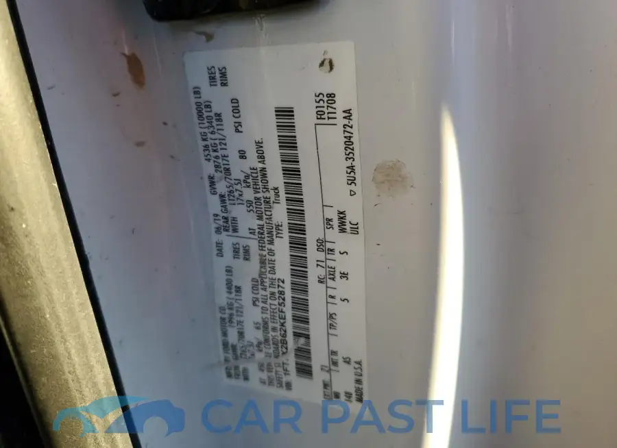 1FT7X2B62KEF52872# 12