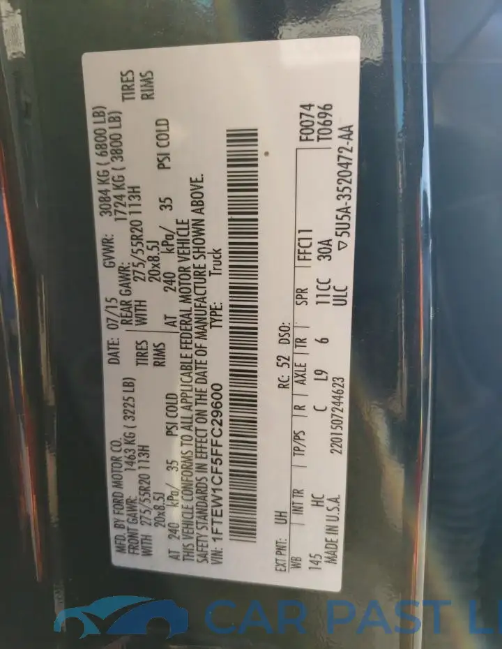 1FTEW1CF5FFC29600# 12