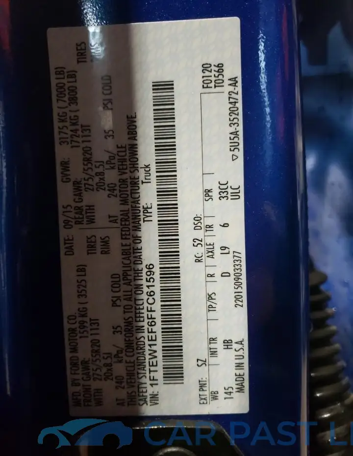 1FTEW1EF6FFC61596# 12