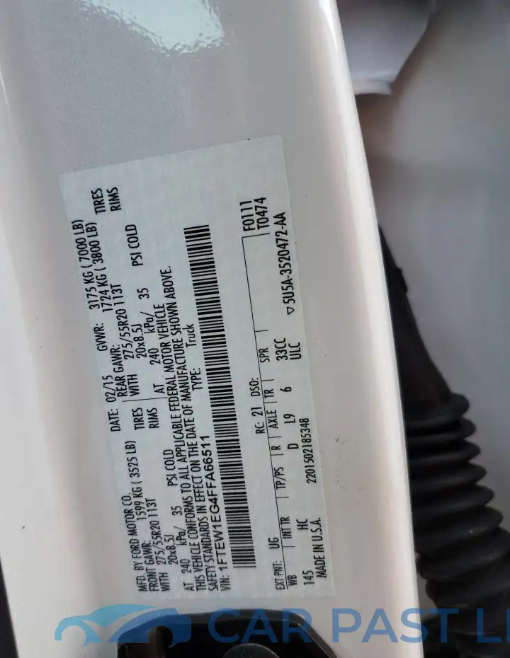 1FTEW1EG4FFA66511# 12