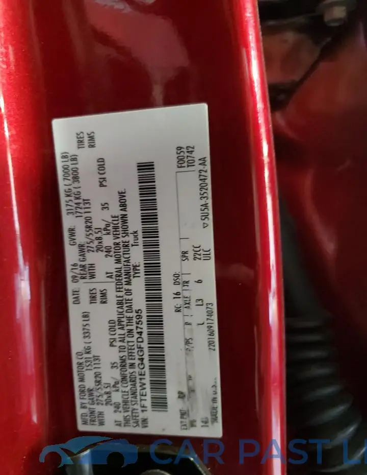 1FTEW1EG4GFD47595# 12