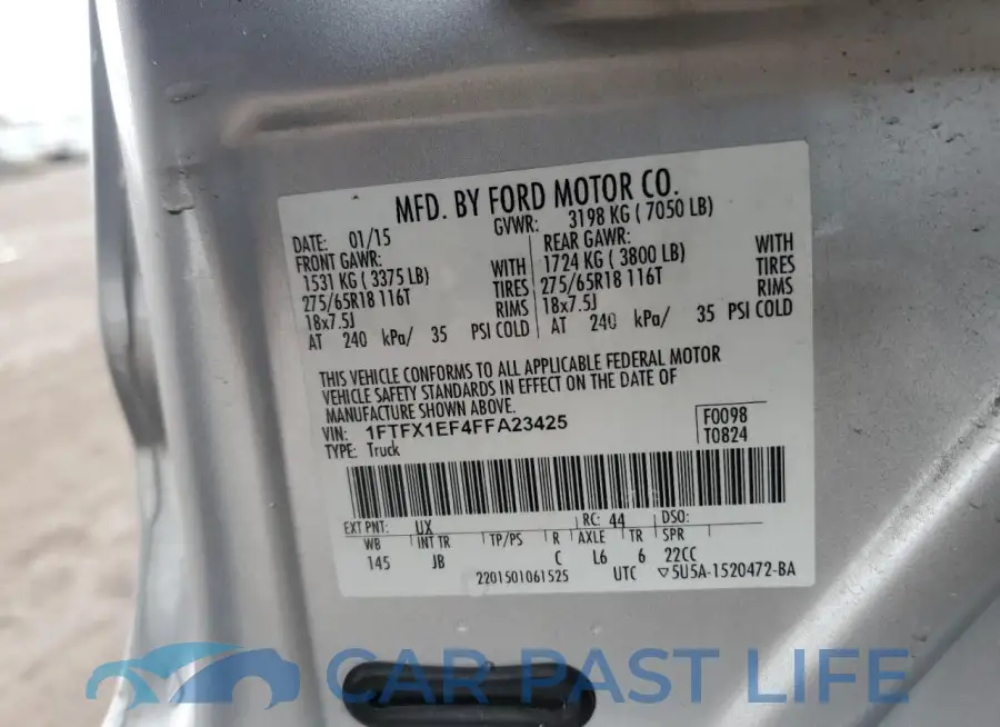 1FTFX1EF4FFA23425# 12