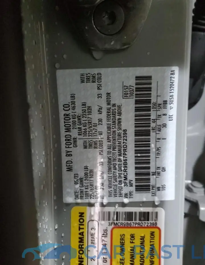 3FMCR9B67PRD72398# 13