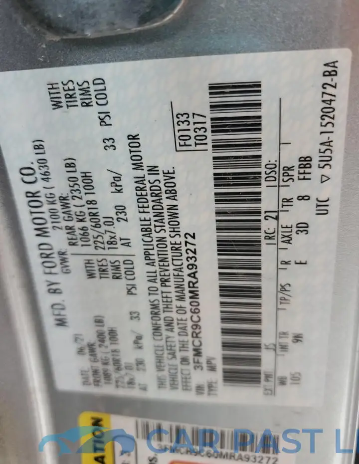 3FMCR9C60MRA93272# 12