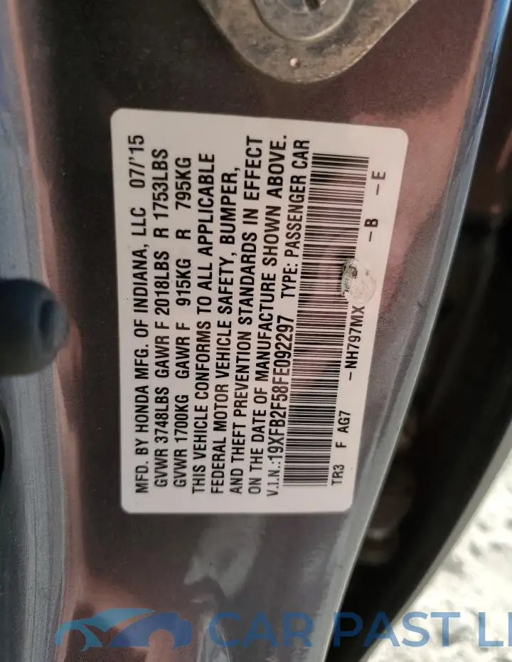 19XFB2F58FE092297# 12