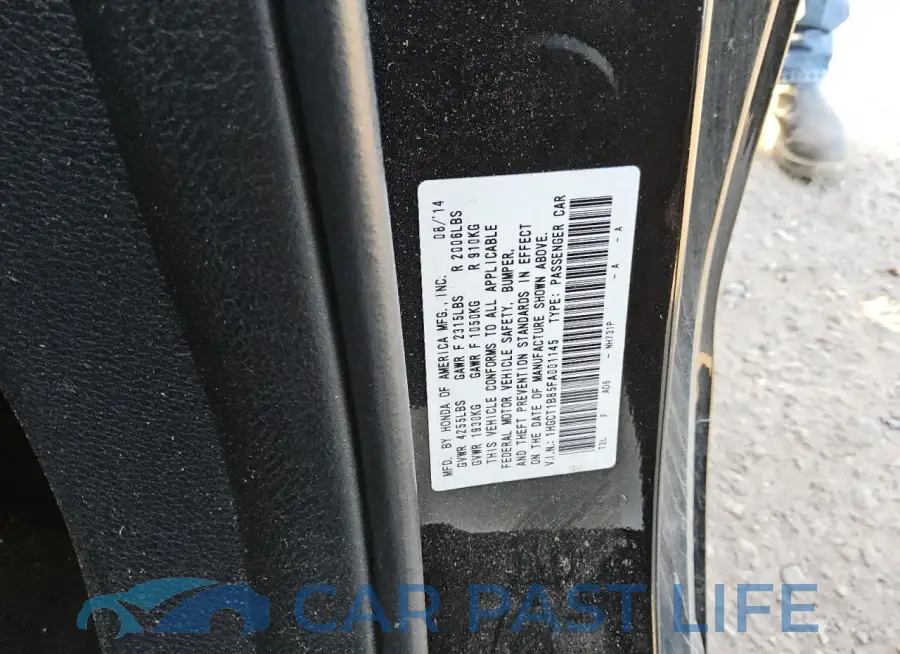 1HGCT1B85FA001145# 12