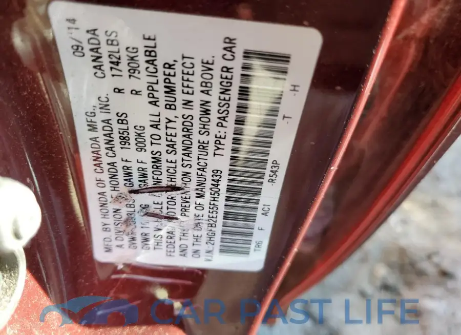 2HGFB2E55FH504439# 12