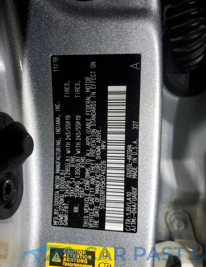 5TDDZRFH5KS746226# 14