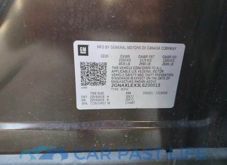 2GNAXLEX3L6230013# 13