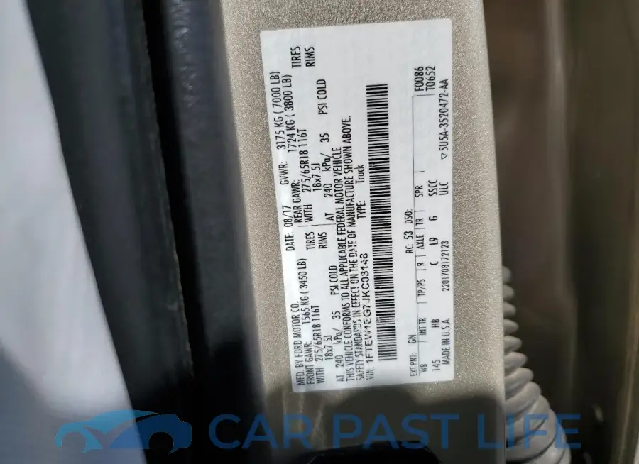 1FTEW1EG7JKC03148# 12
