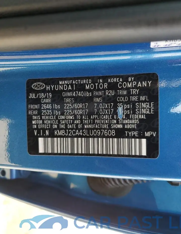 KM8J2CA43LU097608# 13
