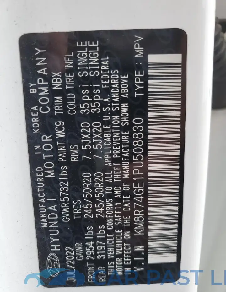KM8R74GE1PU508830# 14