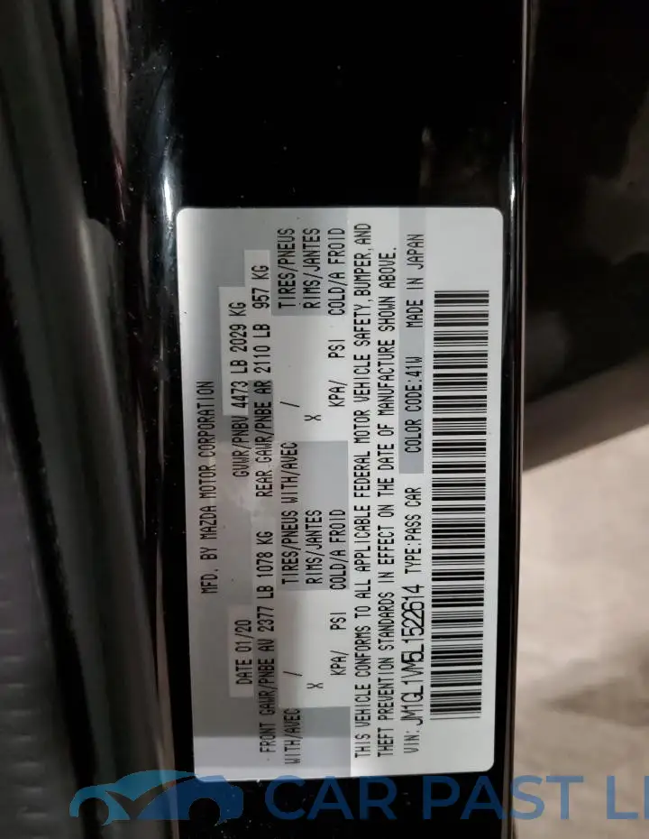 JM1GL1VM5L1522614# 12