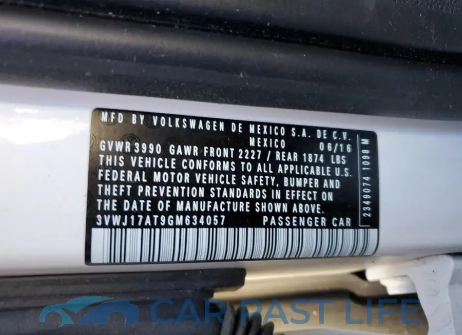 3VWJ17AT9GM634057# 12