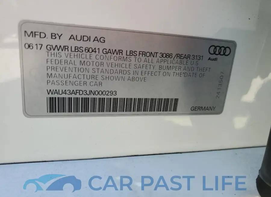 WAU43AFD3JN000293# 12