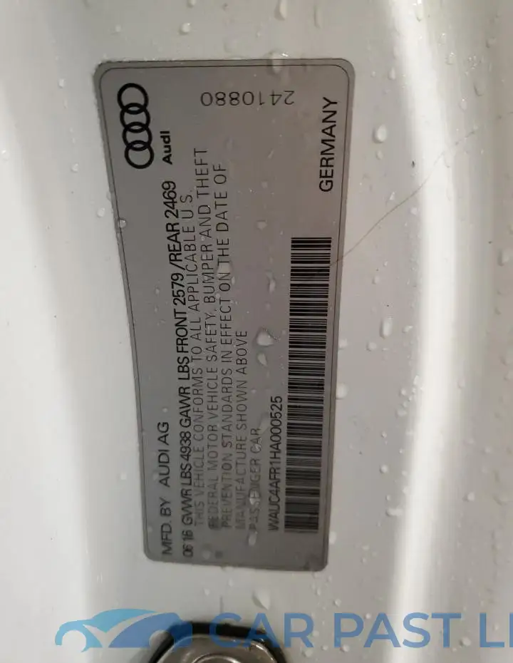 WAUC4AFR1HA000525# 12