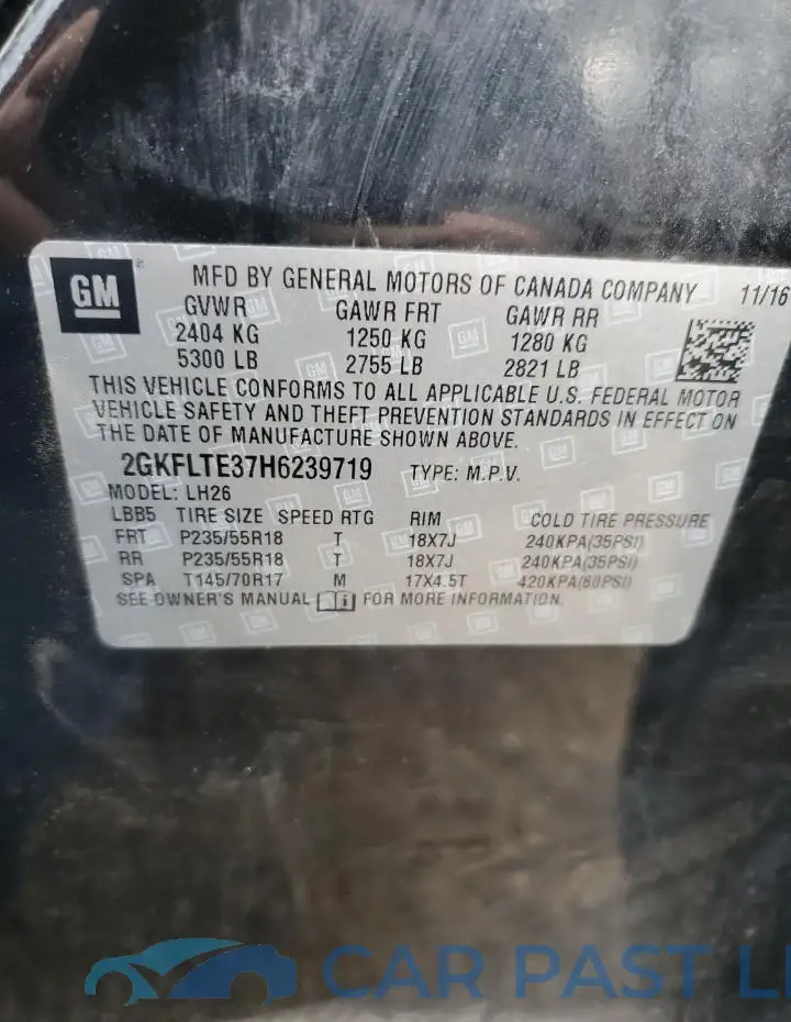 2GKFLTE37H6239719# 13