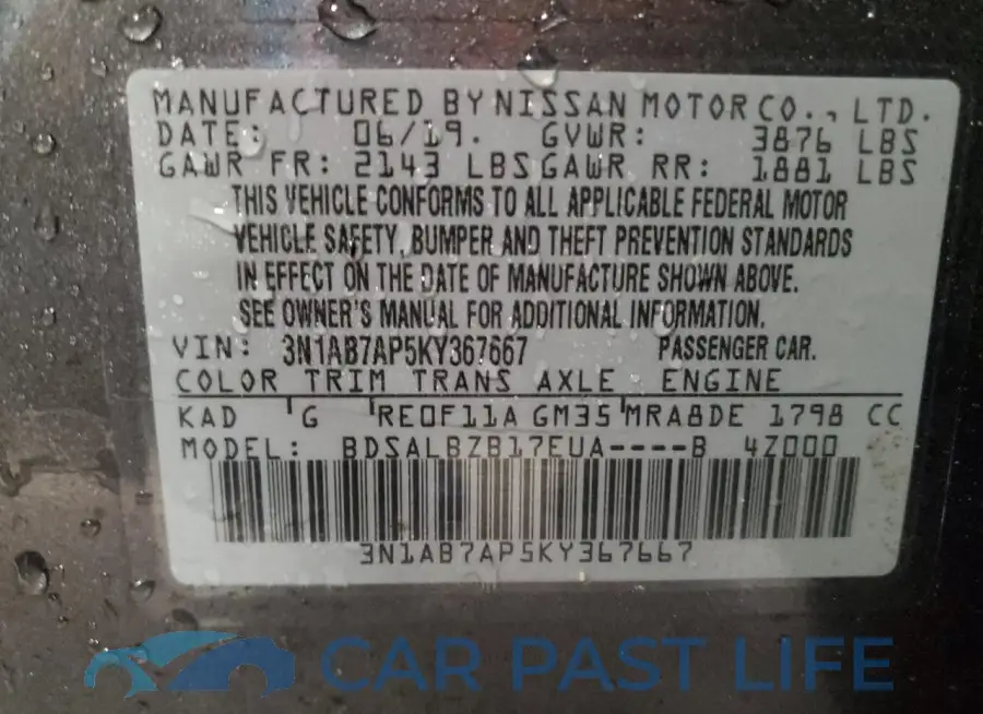 3N1AB7AP5KY367667# 12