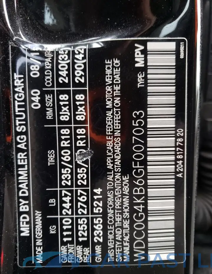 WDC0G4KB6GF007053# 13