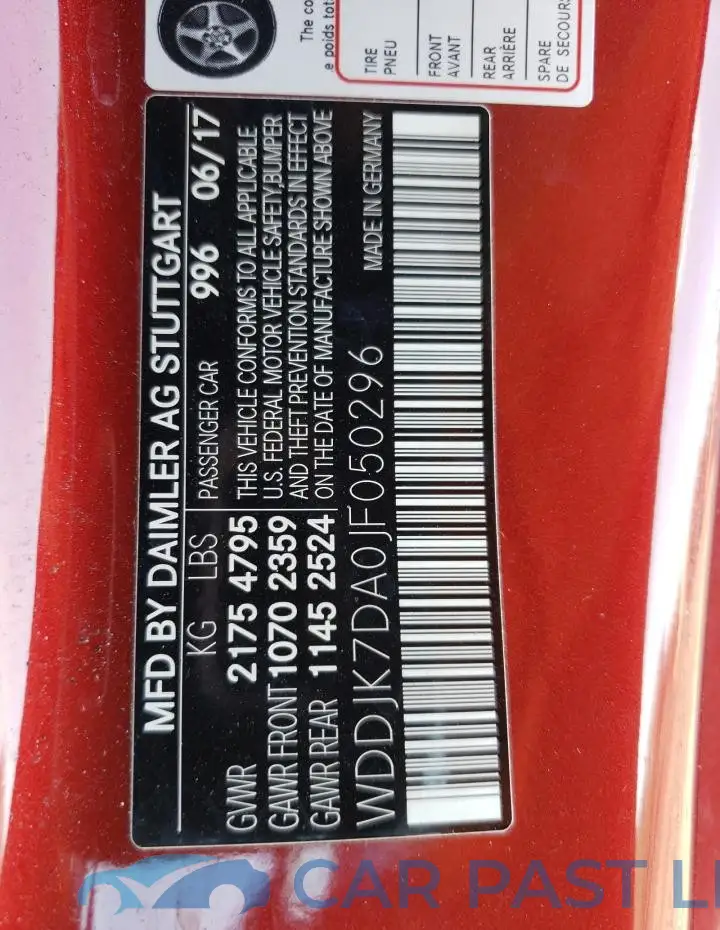 WDDJK7DA0JF050296# 12