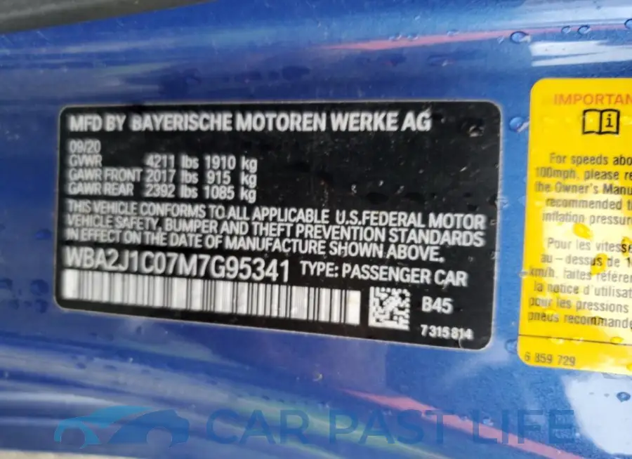 WBA2J1C07M7G95341# 13