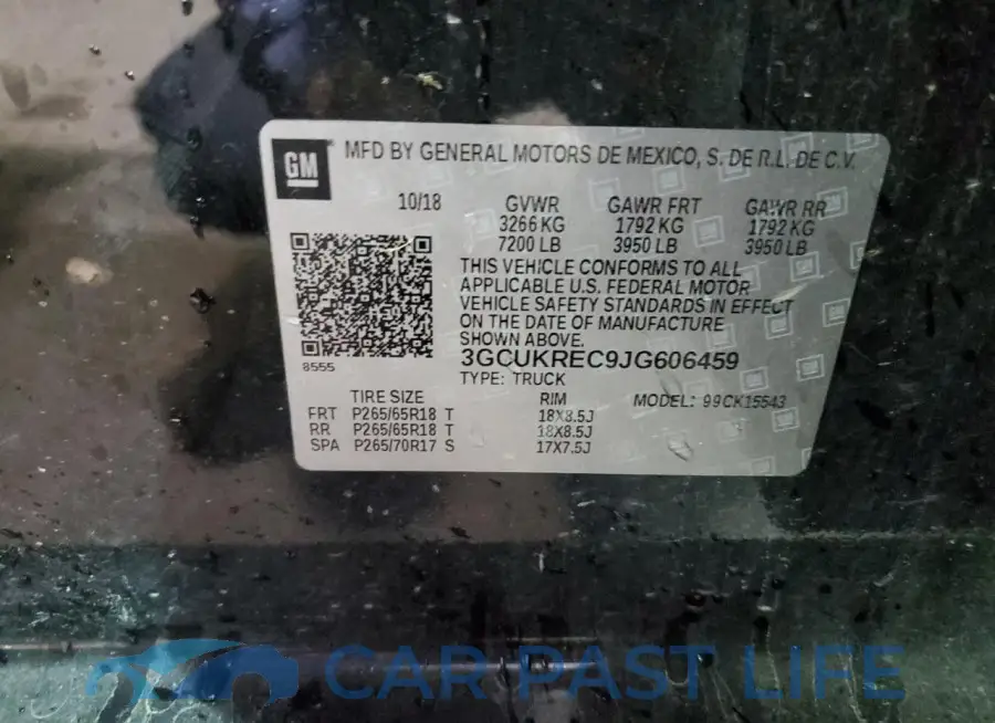 3GCUKREC9JG606459# 12