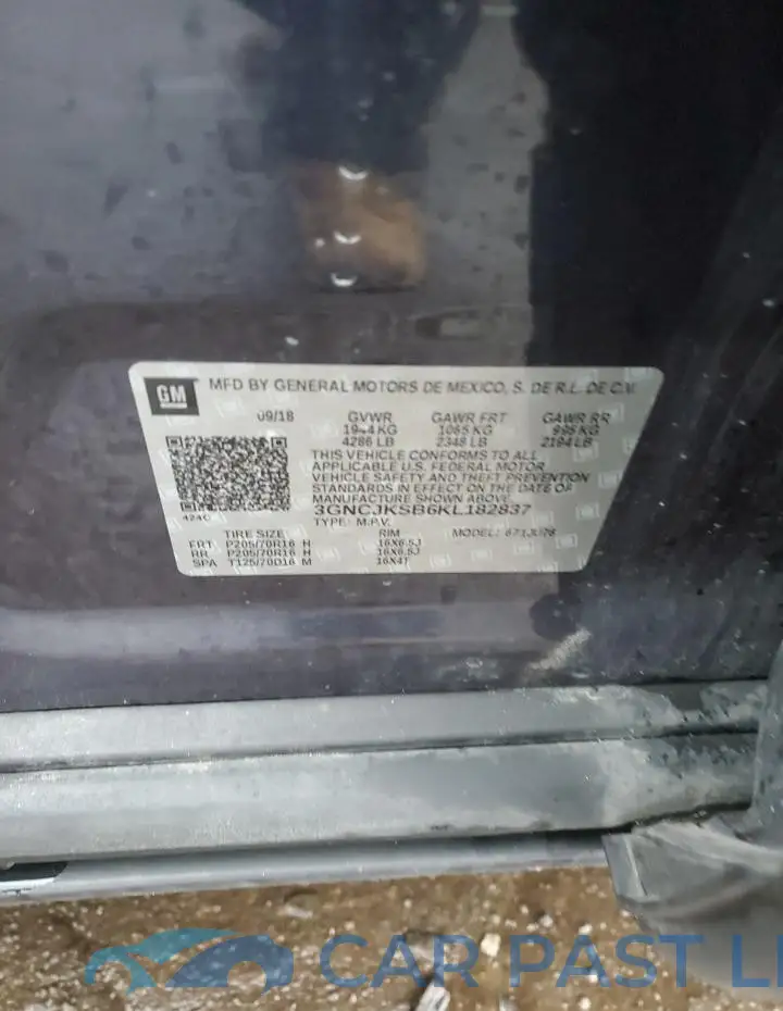3GNCJKSB6KL182837# 12