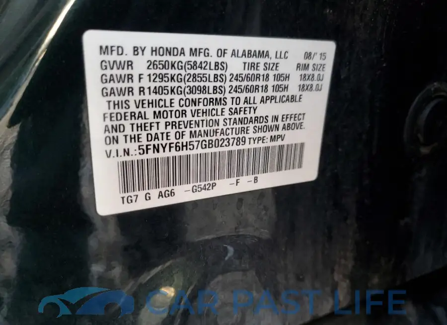 5FNYF6H57GB023789# 14