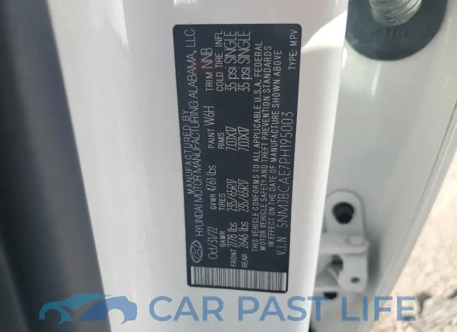 5NMJBCAE7PH195003# 14