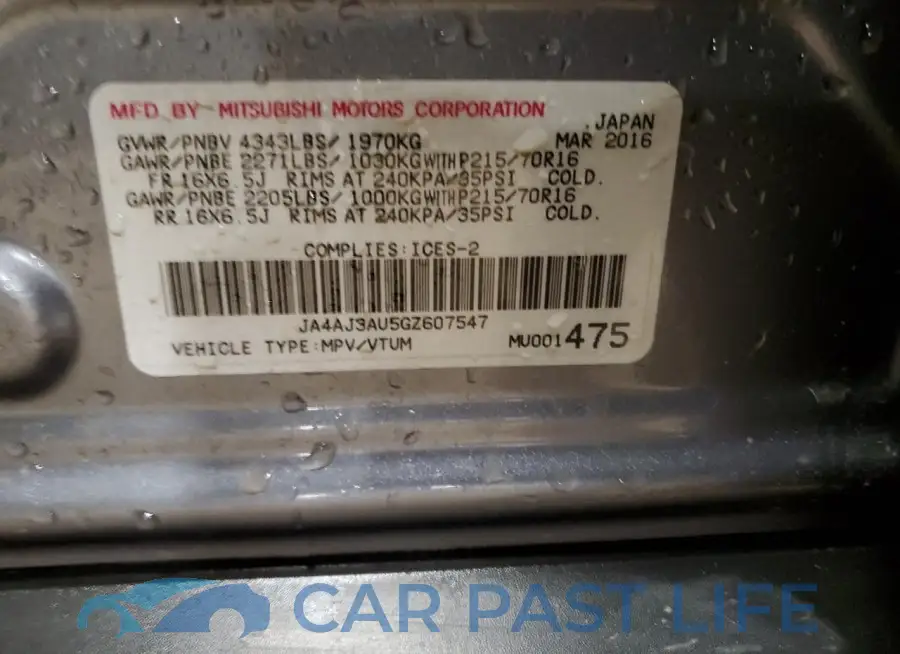 JA4AJ3AU5GZ607547# 13