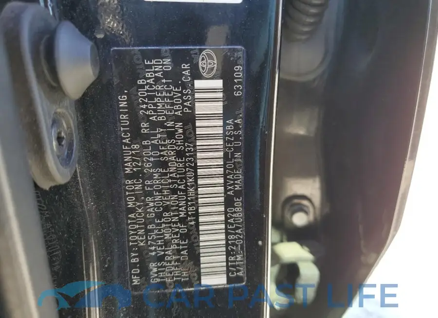4T1B11HK1KU723137# 12
