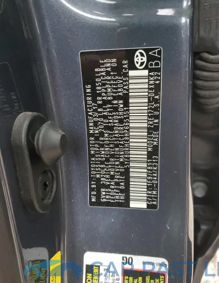 5YFBURHE8HP665151# 12