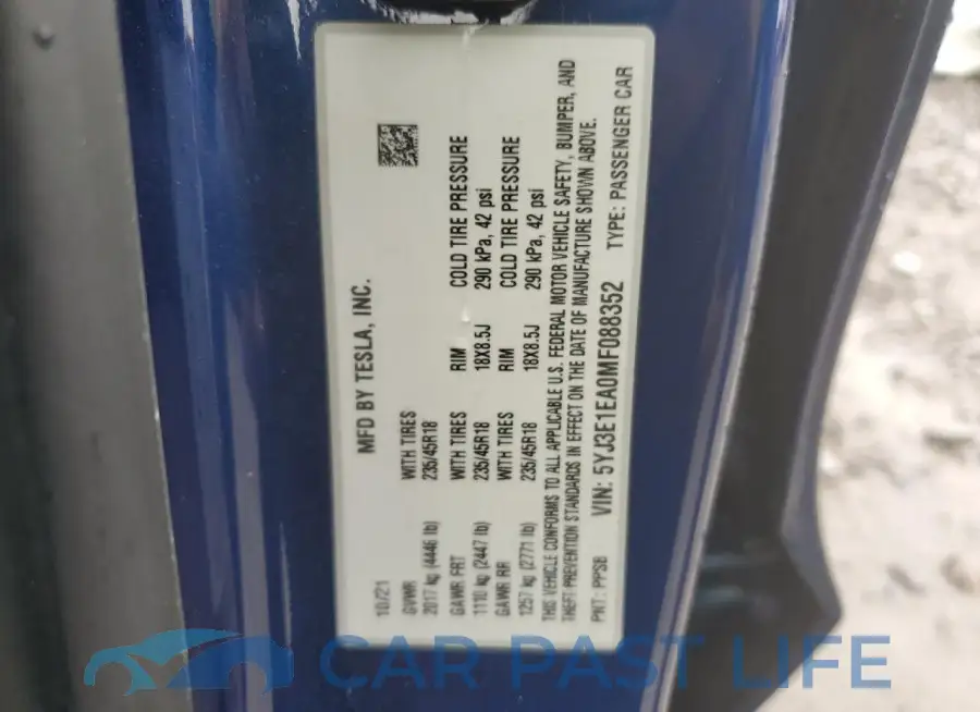 5YJ3E1EA0MF088352# 12