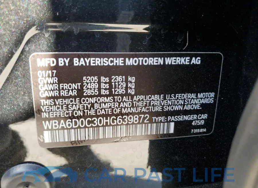 WBA6D0C30HG639872# 12