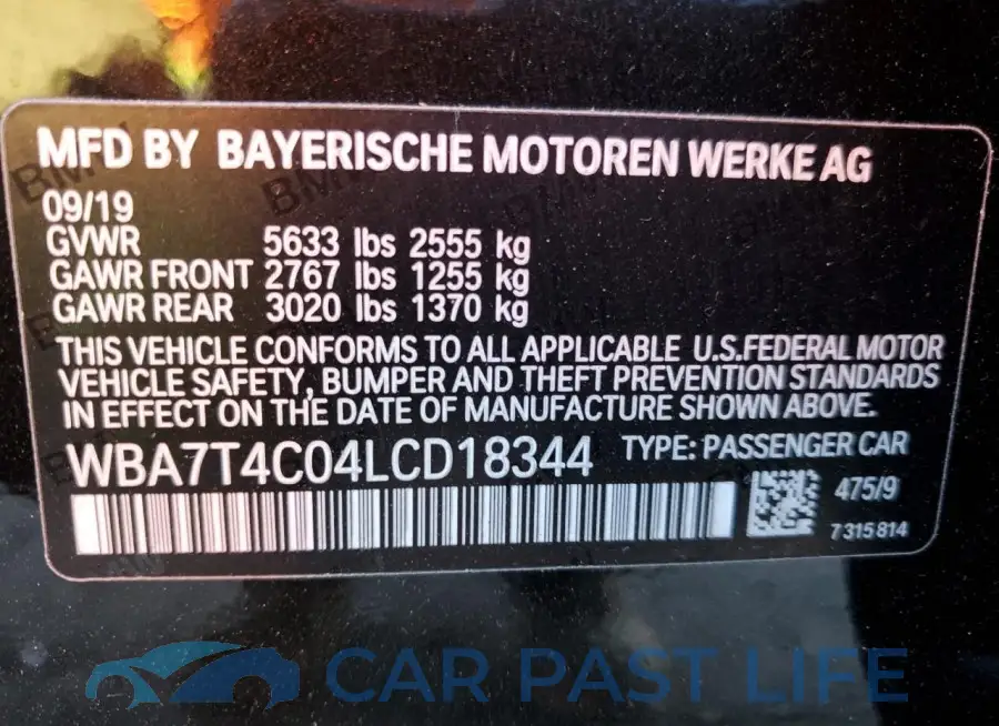WBA7T4C04LCD18344# 12