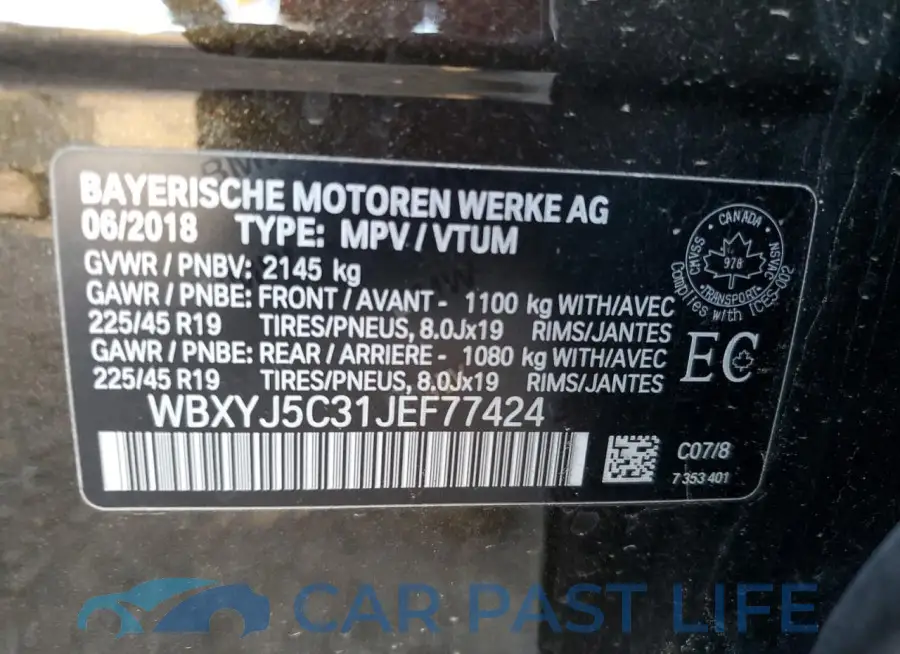 WBXYJ5C31JEF77424# 14