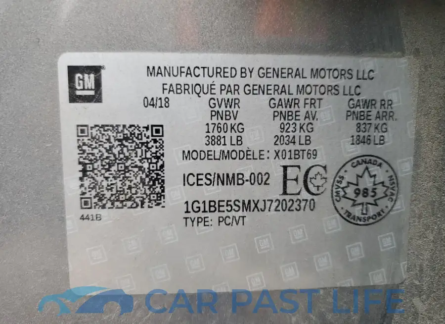 1G1BE5SMXJ7202370# 12