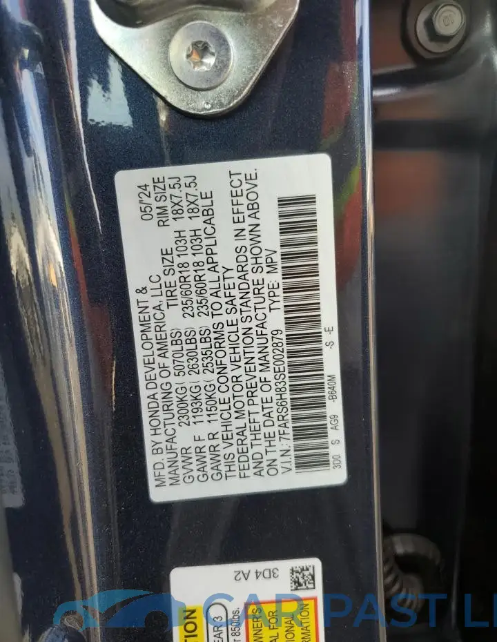 7FARS6H83SE002879# 14