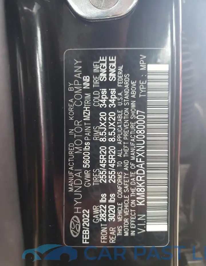 KM8KRDAFXNU080007# 13
