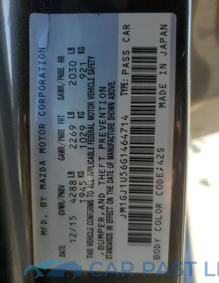 JM1GJ1U56G1464714# 12